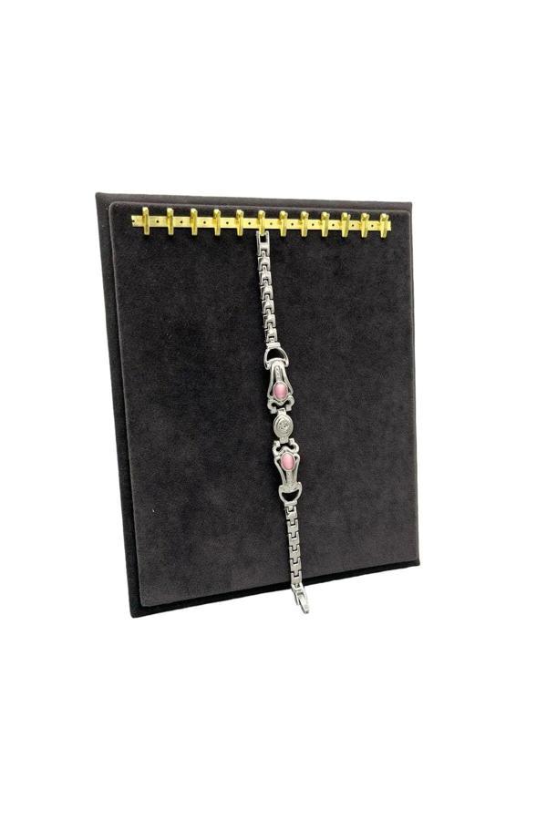 Megass Dekor Süet Kumaş Füme Renk 20/16 Cm Ayaklı Kanca Bileklik Sergileme Standı - Image 1