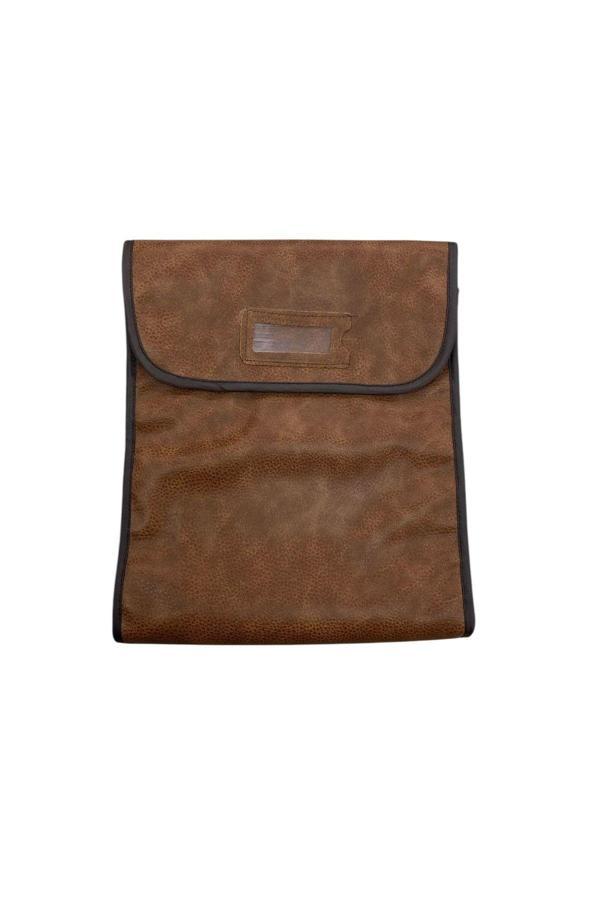 Megass Dekor Deri Kumaş Kahve Renk 73 / 30 Cm Bileklik Sergileme Seyahat Çantası - Image 1