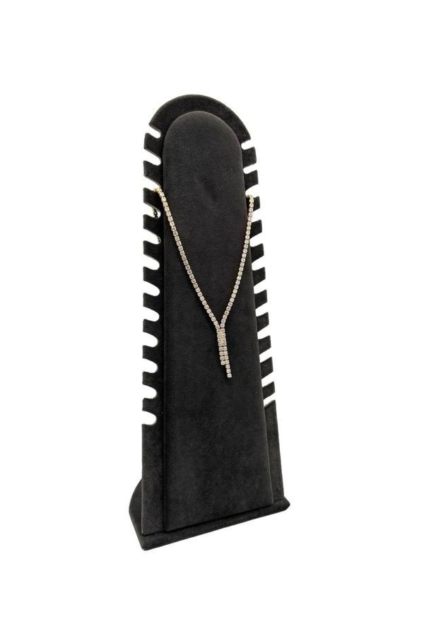 Megass Dekor Riyad Model Süet Kumaş Füme Renk 31/11 Cm Ayaklı Kolye-Halhal Sergileme Standı - Image 1