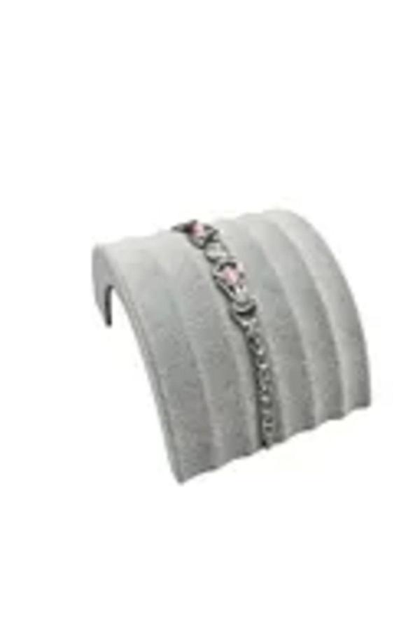 Megass Dekor Süet Kumaş Gri Renk 14 /11 Cm Bileklik Künye Standi - Image 1