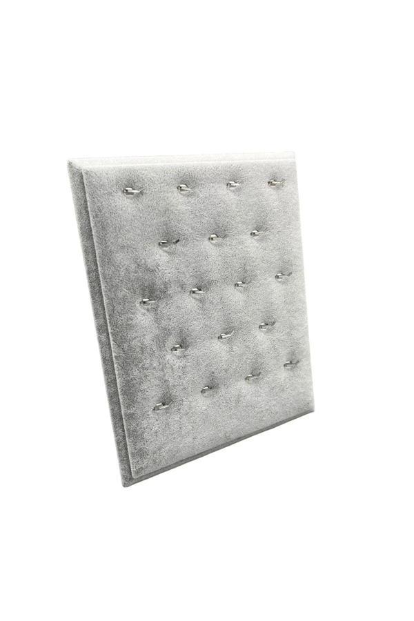 Megass Dekor Süet Kumaş Gri Renk 20/16 Cm Ayaklı Kolye Sergileme Standı - Image 1