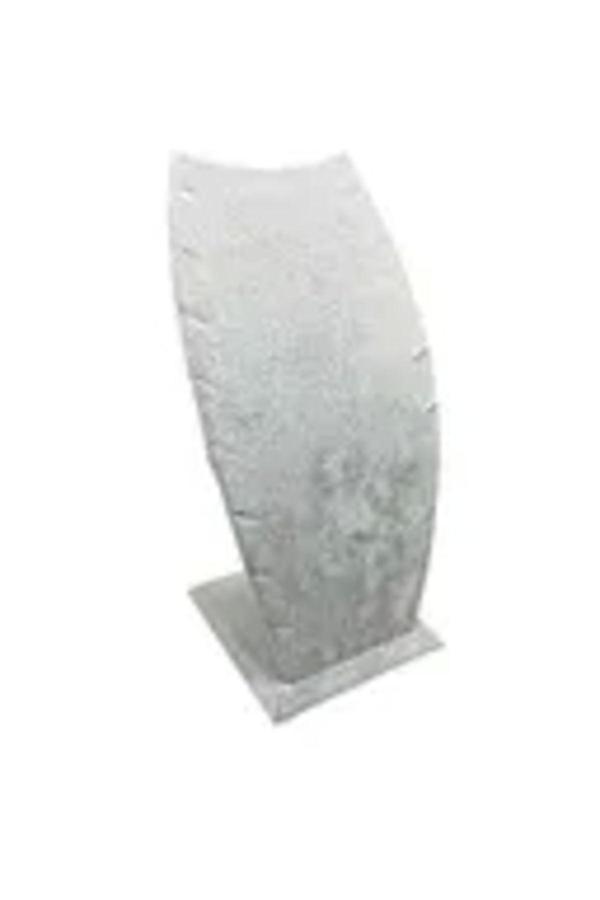 Megass Dekor Dubai Model Süet Kumaş Gri Renk 18/9 Cm Kolye - Zincir Ayaklı Stand - Image 1