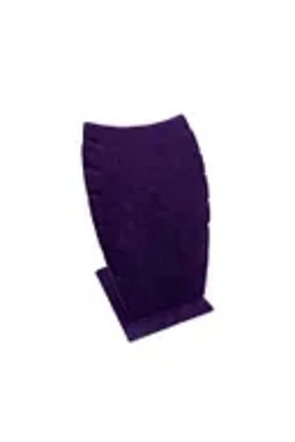 Megass Dekor Dubai Model Süet Kumaş Mor Renk 12/8 Cm Kolye - Zincir Ayaklı Stand - Image 1