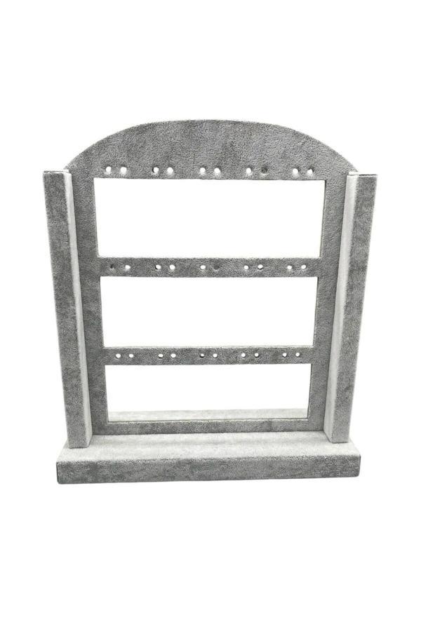 Megass Dekor Yerli Üretim Süet Kumaş Füme Renk 26/22 Cm Ayaklı Küpe Standı - Image 1