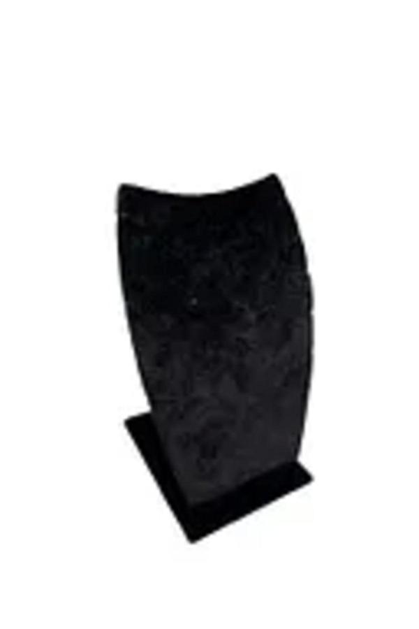 Megass Dekor Dubai Model Süet Kumaş Siyah Renk 12/8 Cm Kolye - Zincir Ayaklı Stand - Image 1