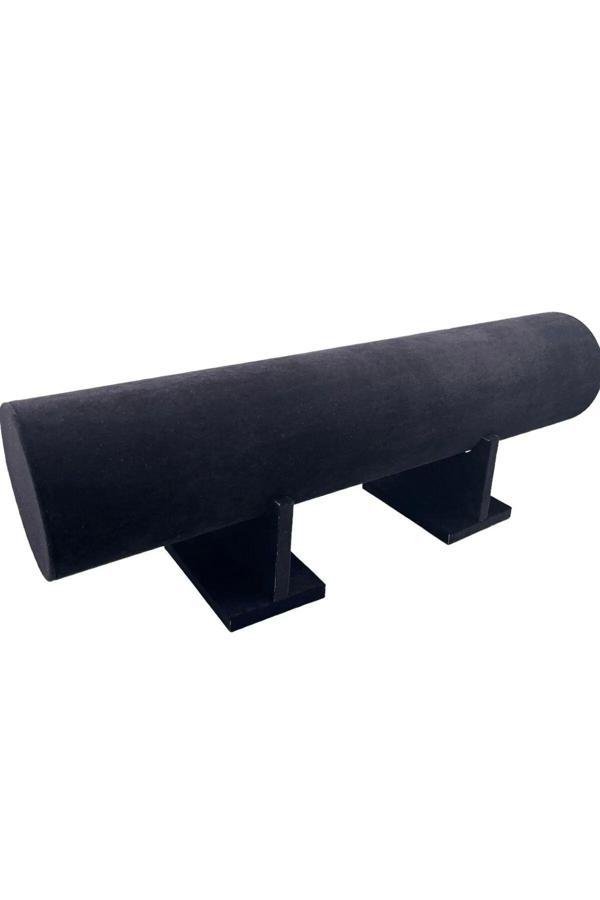 Megass Dekor Yerli Üretim Büyük Boy Süet Kumaş Siyah Renk 50 Cm Ayaklı Taç Standı - Image 1