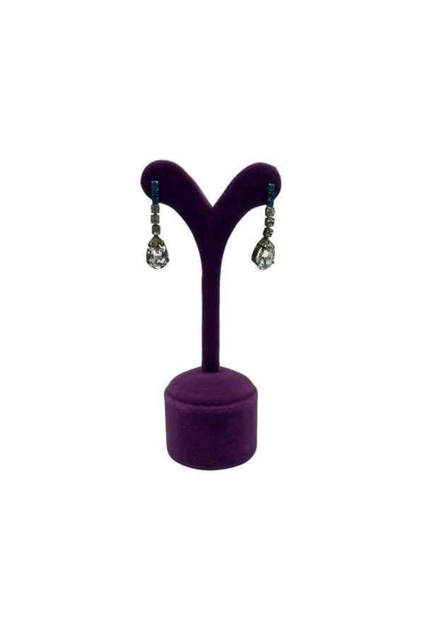 Megass Dekor Süet Kumaş Mor Renk 12 Cm Küpe Sergileme Aksesuar - Image 1