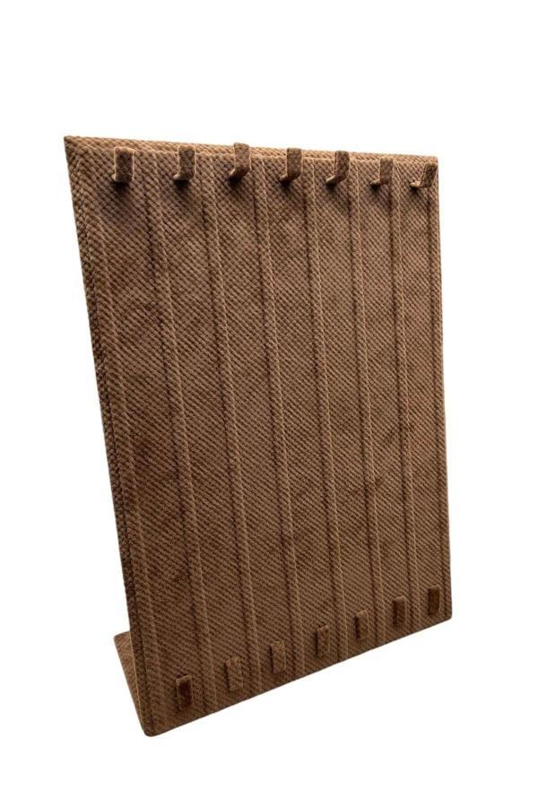 Megass Dekor Keten Kumaş Kahve Renk 35/25 Cm Ayaklı Tırnaklı Tesbih Yüzük Kombin Sergileme Standı - Image 1
