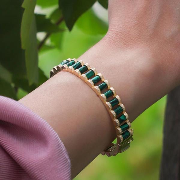 Peridot Taşlı Gold Kaplama Kelepçe - Image 1