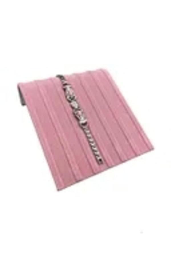 Megass Dekor Süet Kumaş Pembe Renk 23/16 Cm Bileklik Künye Standi - Image 1