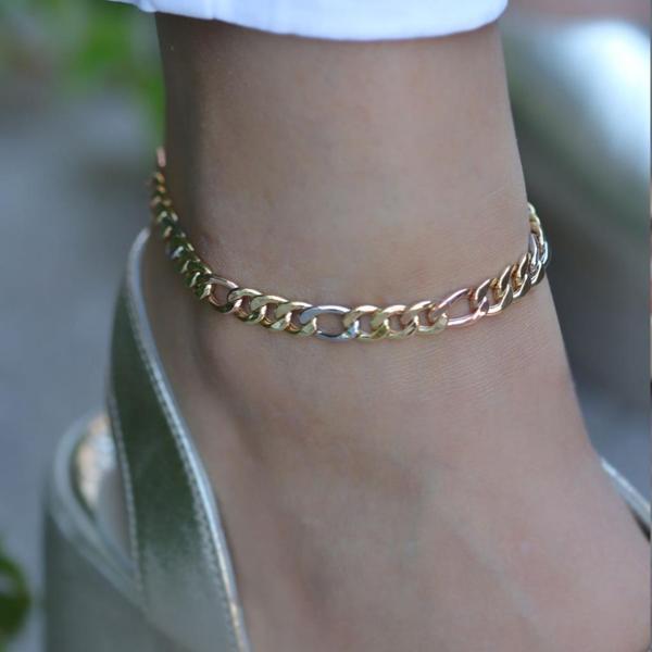 Gurmet Gold Rose ve Gold Kaplama 925 Ayar Gümüş Halhal - Image 1