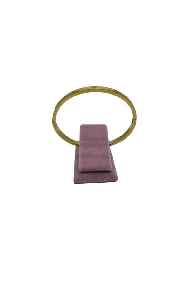 Megass Dekor Süet Kumaş Pembe Renk 3 Cm Kelepçe-Bilezik Sergileme Aksesuar - Image 1