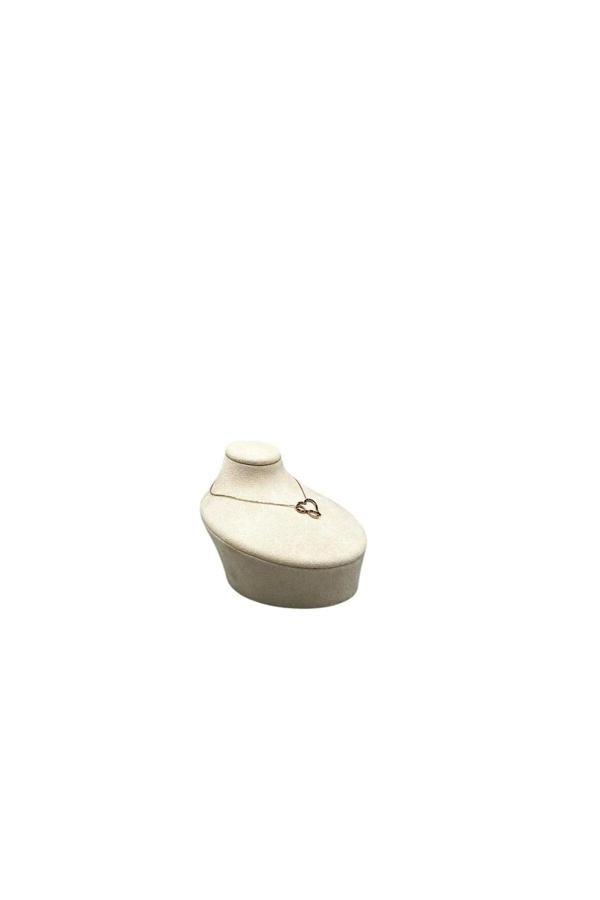 Megass Dekor Yerli Üretim Yerde Model Sardunya Kumaş Krem Renk Boy 12 Cm En 14 Cm Kolye Takı Mankeni - Image 1