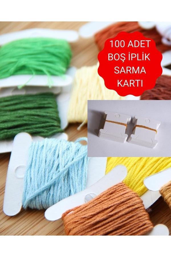 Iplik Sarma Kartı 100 Adet Muline Iplik Sarma Kartı - Image 1