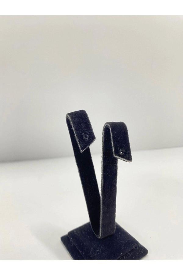 Megass Dekor Süet Kumaş Siyah Renk 10 Cm Küpe Sergileme Aksesuar - Image 1