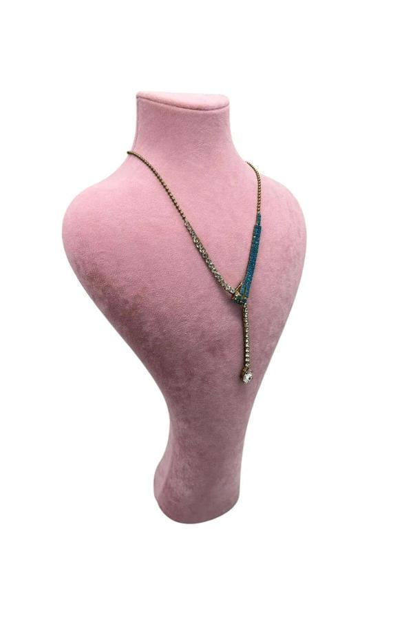 Megass Dekor Yerli Üretim Zeus Model Süet Kumaş Pembe Renk 42 / 22 Cm Takım Kolye Sergileme Mankeni - Image 1