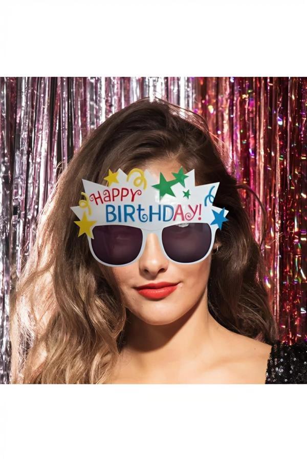 Alsepeteavm Renkli Happy Birthday Yazılı Parti Gözlüğü - Image 1