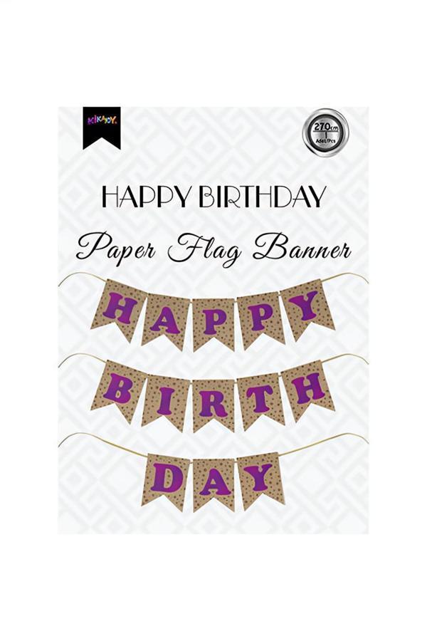 Alsepeteavm Happy Birthday Kraft Zemin Mor Harf Afiş - Image 1