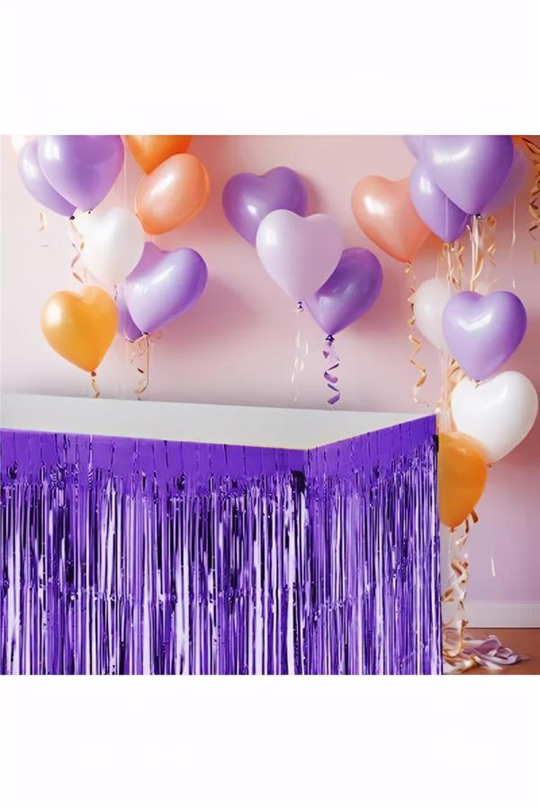 Alsepeteavm Metalize Mor Masa Eteği 75x360cm - Image 1