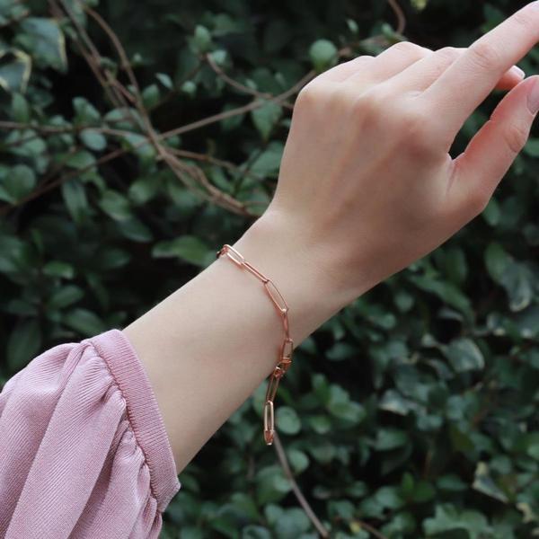 Rose Gold Kaplama Trend Geçme Zincir Bileklik - Image 1