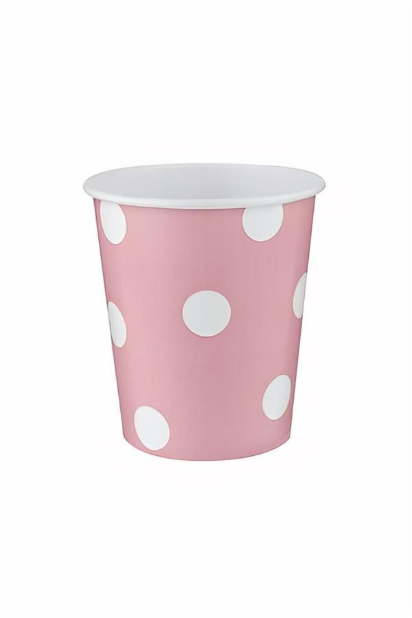 Alsepeteavm Pembe Puantiyeli Karton Bardak - Image 1
