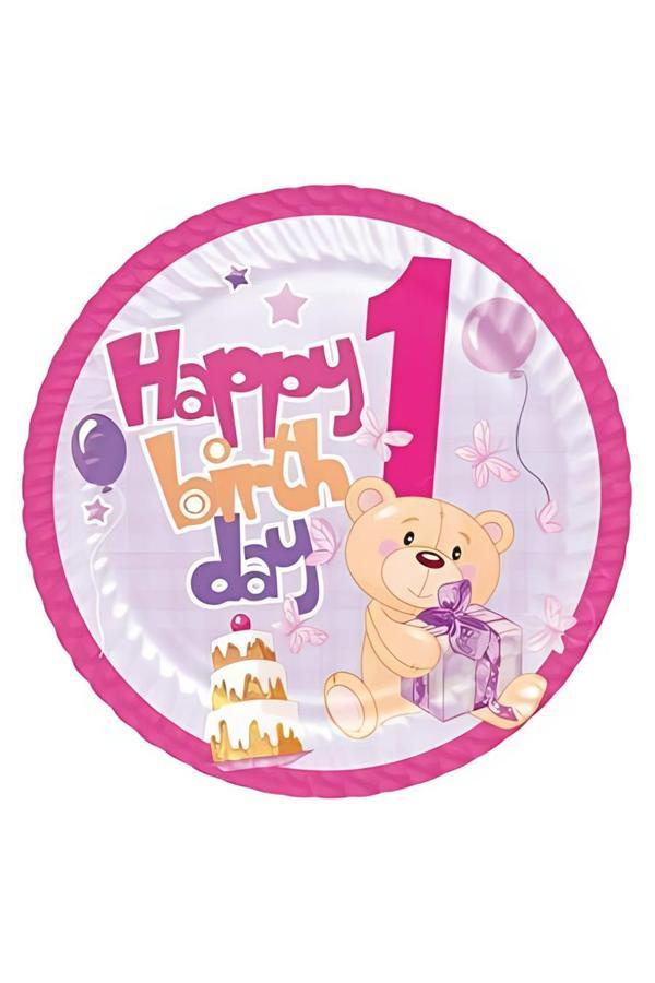 Alsepeteavm 1st Birthday Party Paper Plates Pink - Image 1