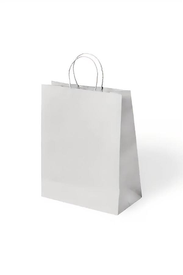 Alsepeteavm White Paper Bags with Twisted Handles - 32x14x24cm - Image 1
