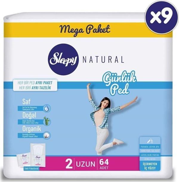 Sleepy Natural Günlük Ped Uzun 9X64 Adet - Image 1