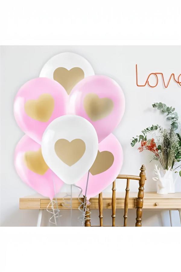 Alsepeteavm Metalik Kalp Baskılı Balon 11" - Image 1