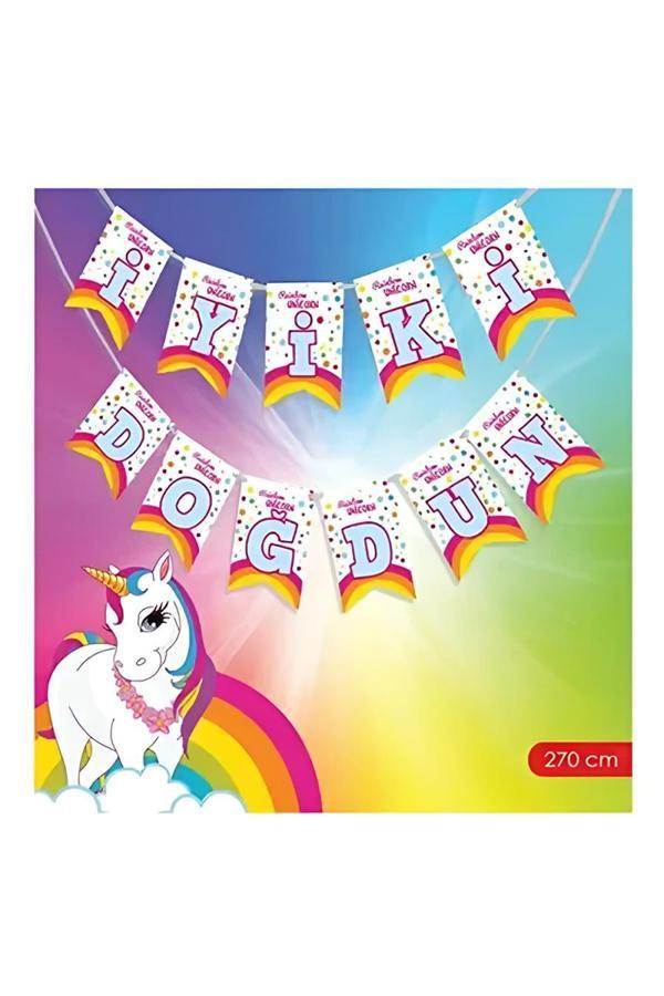 Alsepeteavm Rainbow Unicorn İyi Ki Doğdun Harf Afiş - Image 1