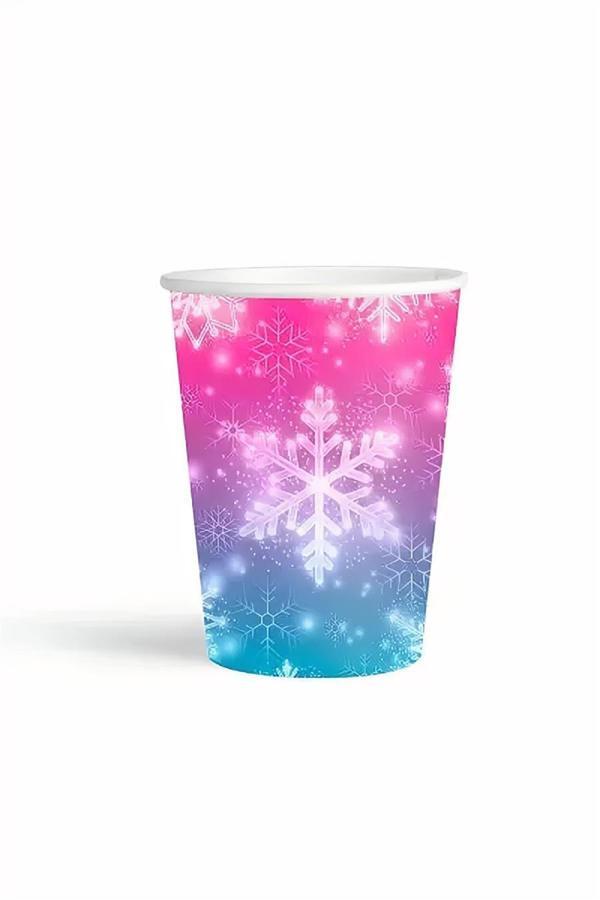 Alsepeteavm Snowflakes Karton Bardak 80z - Image 1