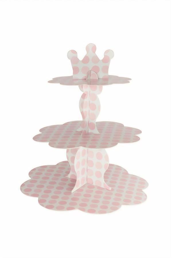 Alsepeteavm Metalik Pembe Puantiyeli Cupcake Standı - Image 1