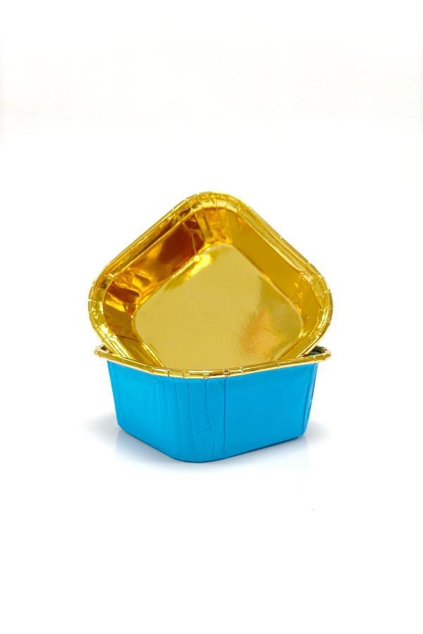 Alsepeteavm  Dolphin Muffin Kek Kapsülü Kare Mavi-altın 25li - Image 1