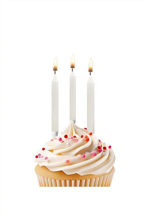 Alsepeteavm Pearl White Birthday Candles - Image 1