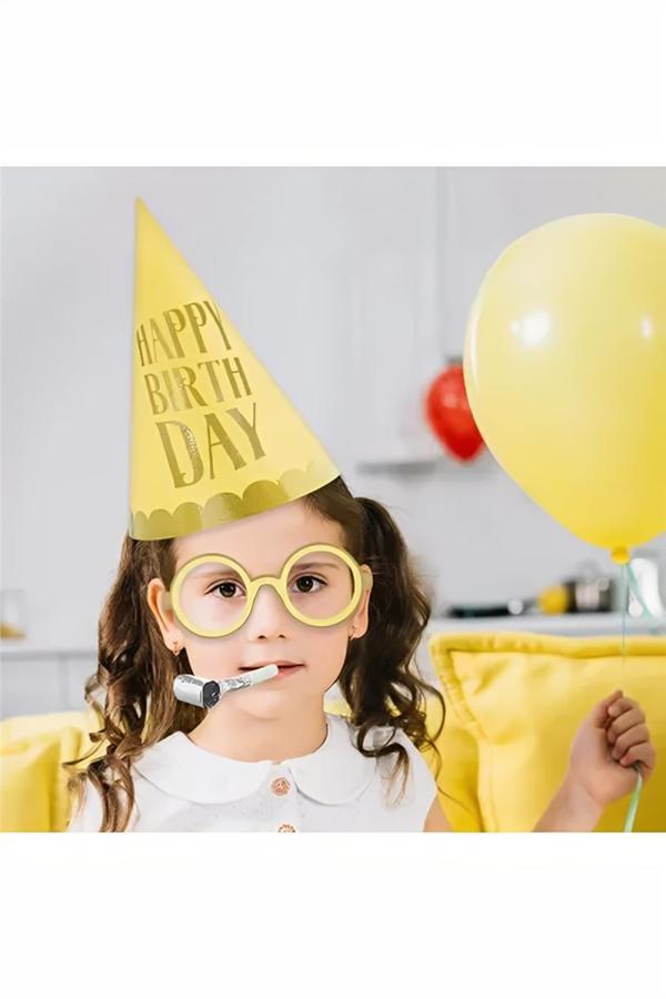 Alsepeteavm Happy Birthday Party Hat, Glasses and Blowout Set - Image 1