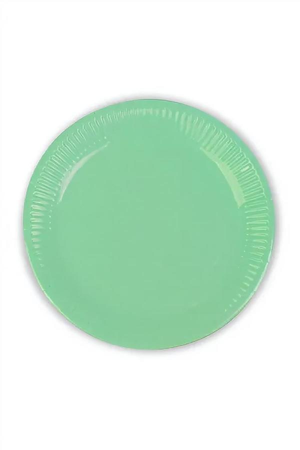 Alsepeteavm Yeşil Makaron Karton Tabak 23cm - Image 1