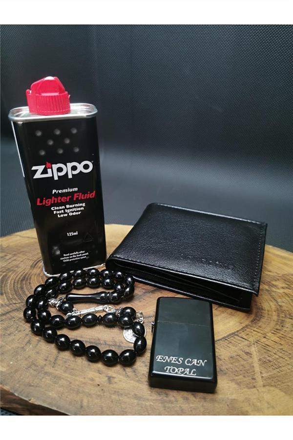 Alsepeteavm İsme Özel Zippo Benzin,Zippo Çakmak,Tesbih ve Cüzdan Seti - Image 1