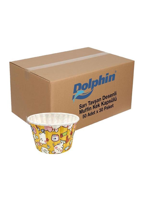 Alsepeteavm  Dolphin Kağıt Muffin Kek Kapsülü Tavşan Desenli 50 Adet X 30 Paket-koli - Image 1