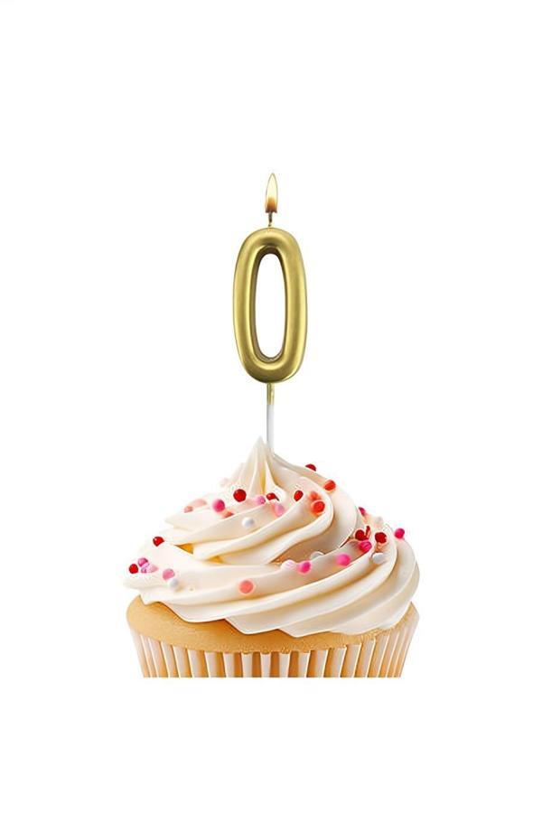 Alsepeteavm Gold Stick Numeral Candles 7cm No: 0 - Image 1