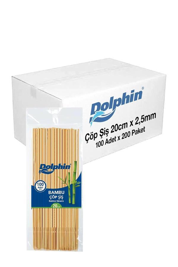 Alsepeteavm  Dolphin Bambu Çöp Şiş 20cm X 2,5 Mm 100lü X 200 Paket (koli) - Image 1