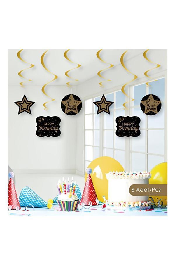 Alsepeteavm Happy Birthday Paper Swirl Decoration - Gold - Image 1