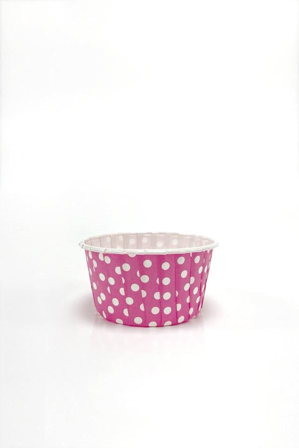Alsepeteavm  Dolphin Muffin Kek Kapsülü Pembe Puantiye Büyük Boy 50li - Image 1