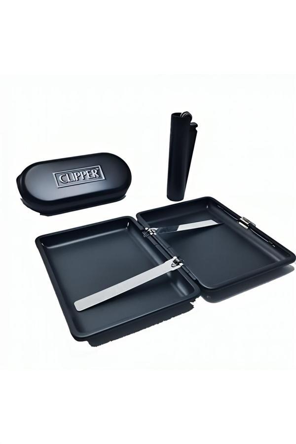 Alsepeteavm Kişiye Özel METAL TABAKA CLİPPER ÇAKMAK SET - Image 1