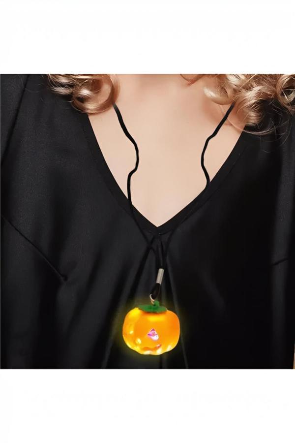 Alsepeteavm Halloween Light Up Necklace - Pumpkin - Image 1