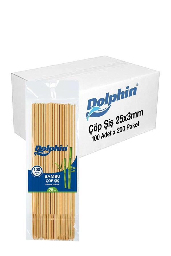 Alsepeteavm  Dolphin Bambu Çöp Şiş 25cm X 3mm 100lü X 200 Paket (koli) - Image 1
