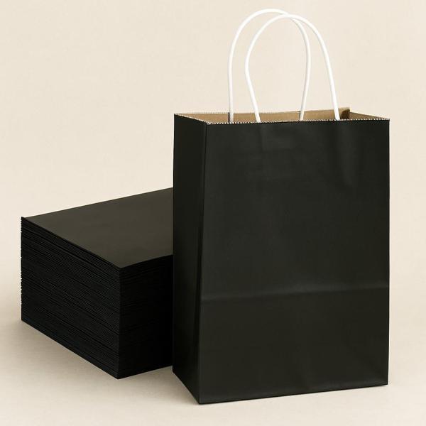 Alsepeteavm  Roll-up Kraft Çanta Siyah Büyük Boy 31x41cm 25li - Image 1