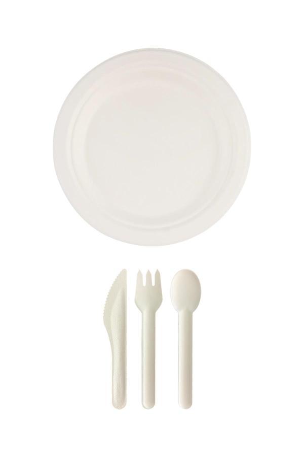 Alsepeteavm  Roll-up Doğa Dostu Ekolojik Karton Yemek Seti 10 Kişilik 18cm - Image 1