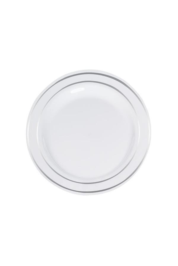Alsepeteavm  Roll-up Lüks Plastik Tabak Gümüş Yaldızlı Beyaz 19cm 6lı - Image 1