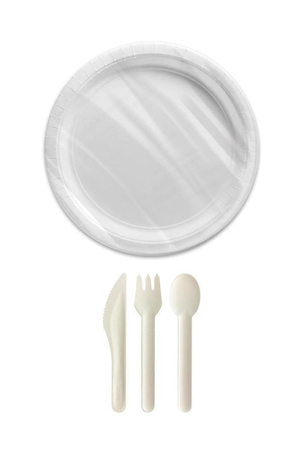 Alsepeteavm  Roll-up Doğa Dostu Ekolojik Yemek Seti 6 Kişilik 22cm - Image 1