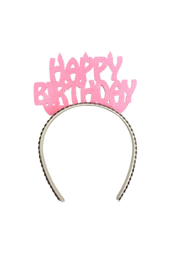 Alsepeteavm  Happy Birthday Simli Eva Taç Pembe 1 Adet - Image 1